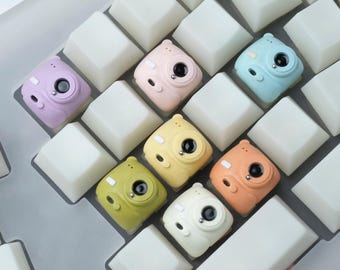 Instax Kamera Tastenkappe - Niedliche Harz Artisan Tastenkappe für mechanische Tastatur, MX Vorbau, Pastell-Kamera-Tastenkappe
