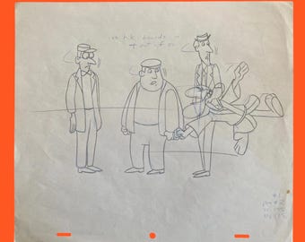 Hong Kong Phooey Animation Layout Drawing 1974 Hanna Barbera Art
