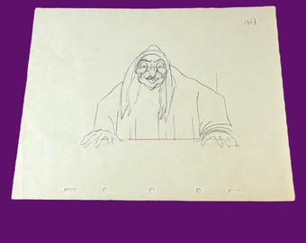 1937 Walt Disney Studios Original Production Layout Drawing from Snow White Art