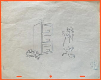 Hong Kong Phooey Animation Production Layout Drawing 1974 Hanna Barbera Art