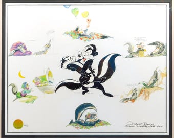 Pepe Le Pew Chuck Jones Signed Cel Limited Edition Looney Tunes Art