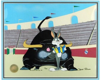 Bugs Bunny and Bull III Chuck Jones Cel Signed Limited Edition Art