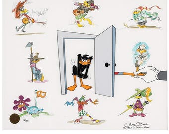 Looney Tunes Cel Chuck Jones Signed Daffy Duck Limited Edition Art