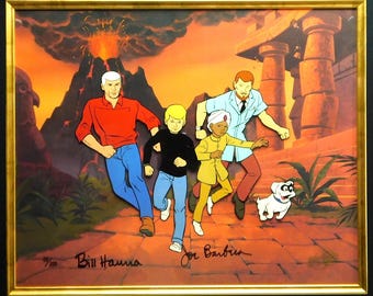 Jonny Quest Volcano Island Signed Hanna-Barbera Animation Cel Art