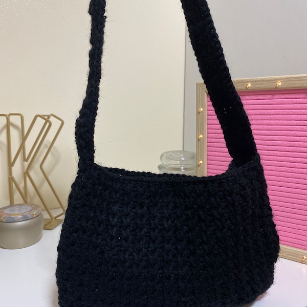 Handmade crochet mini shoulder bag