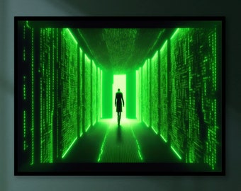 Matrix Poster | Digitaler Film | Geschenk für Wohnkultur Licht | Spielzimmer Dekor
