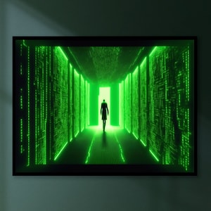 Matrix Poster | Print Digital Movie Wall Art | Gift for Home Decor Light | Game Room Decor
