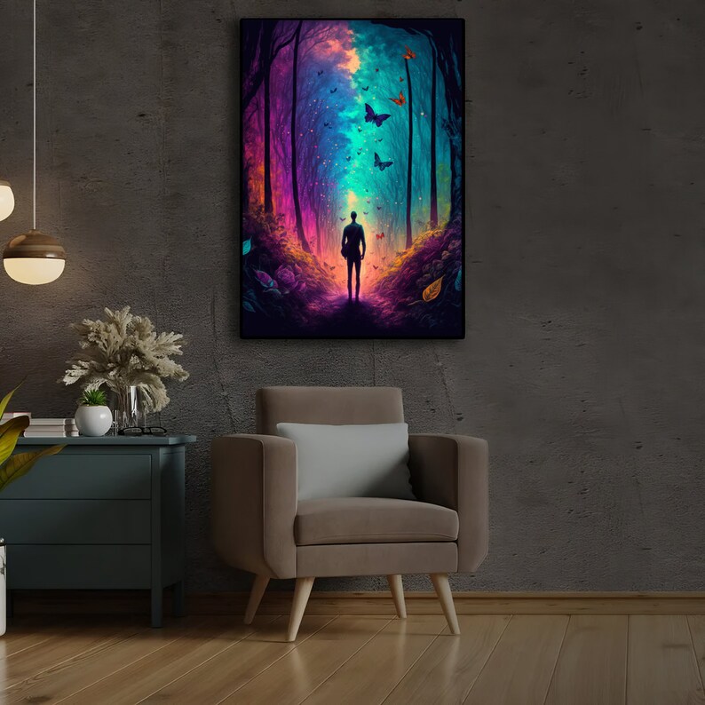 Colorful Fantasy Forest Landscape | Fantasy Digital Wall Art Print ...