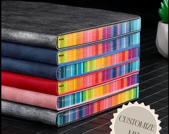 Customizable Colorful Soft Cover Journal | Notebook | Rainbow Gradient Edging | SIZE A5 | Blank Pages | Artist | Journaling | Sketching