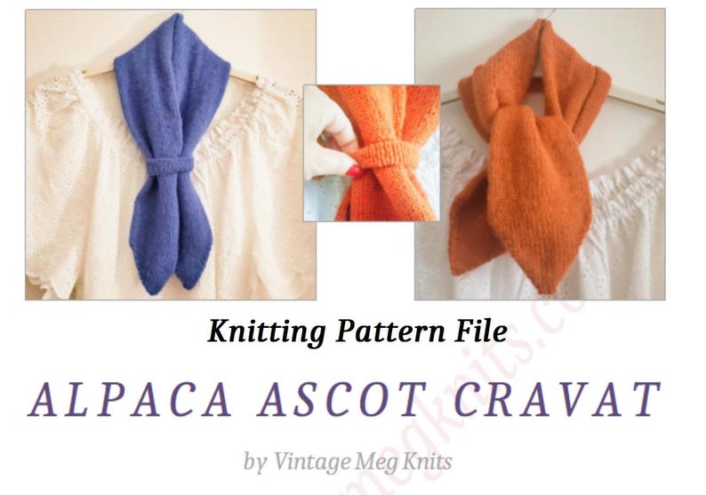 Alpaca Ascot Cravat Knitting Pattern: Knit Neck Warmer (digital Pattern ...