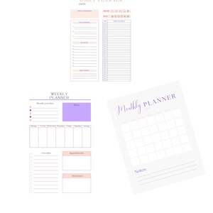 Daily Planner, Weekly Planner, Monthly Planner, Printable planner, Instant download