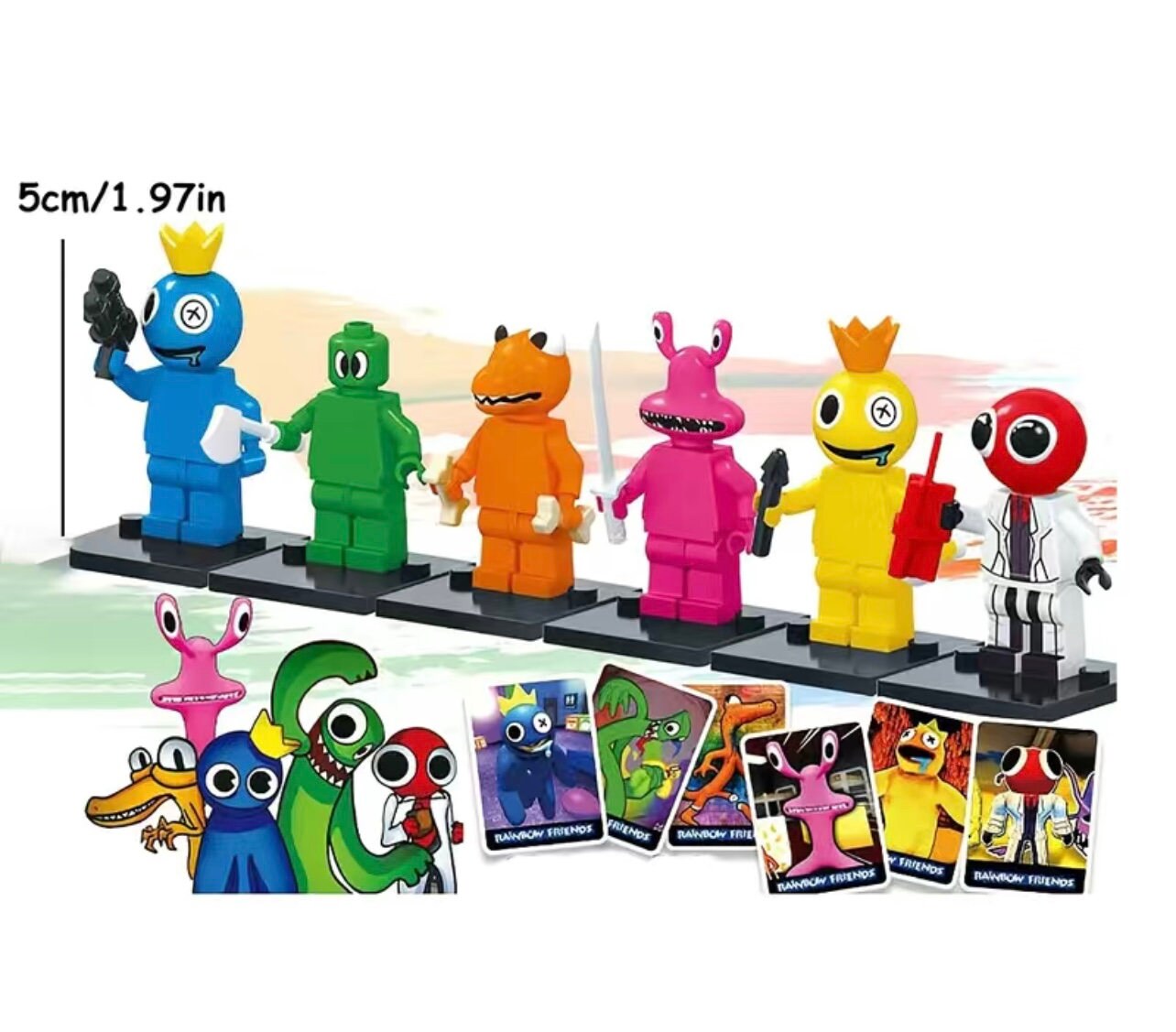 Rainbow Friends Figures Building Blocks 6 Piece Etsy New Zealand