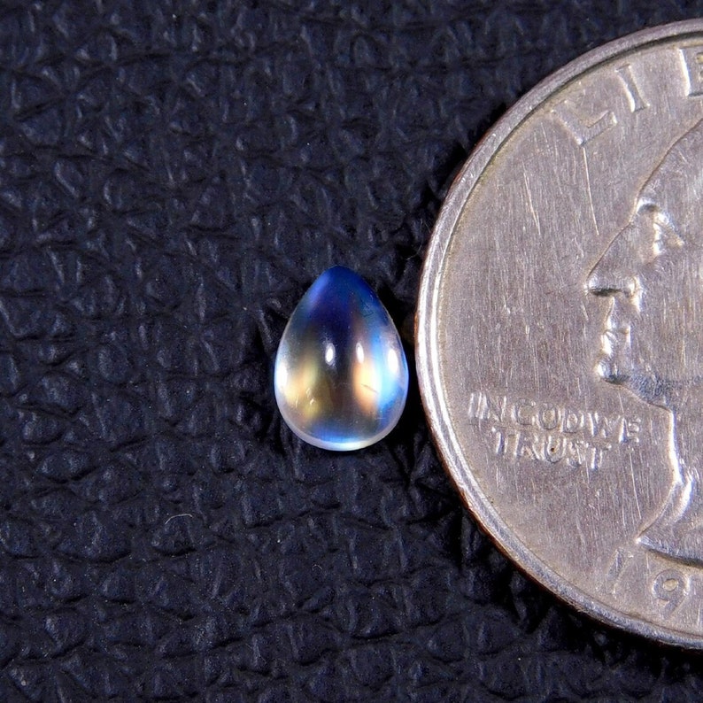 Natural Rainbow Moonstone Gemstone - Faceted Oval 7x5mm, White Color, 0.51-0.75 Ct