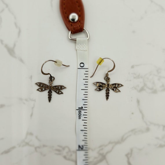 Vintage - 925 Sterling Silver - Dragonfly Earrings - image 5