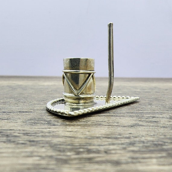 Solid - 925 Sterling Silver - Native american Dru… - image 2