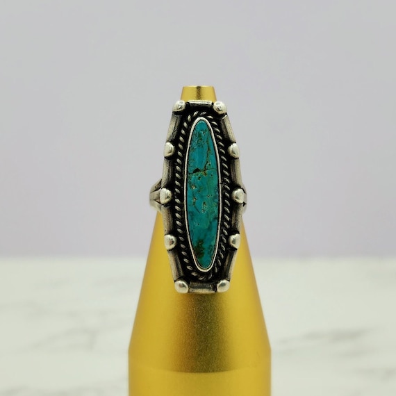 Vintage - 925 Sterling Silver Turquoise Ring - image 1