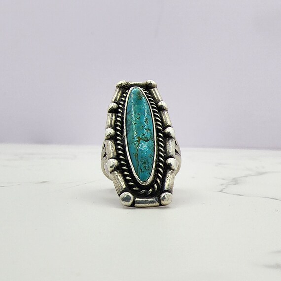 Vintage - 925 Sterling Silver Turquoise Ring - image 2
