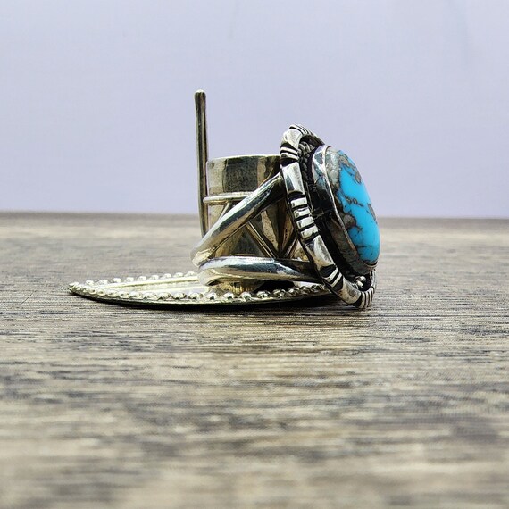 Solid - 925 Sterling Silver - Native american Dru… - image 4