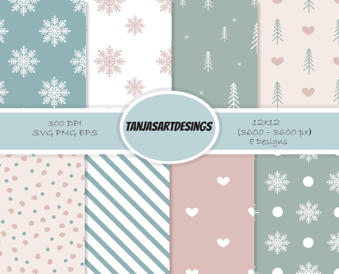 Winter Pattern Repeatable Seamless Repeat Pattern Svg, Winter Pattern, Heart Pattern Svg ...