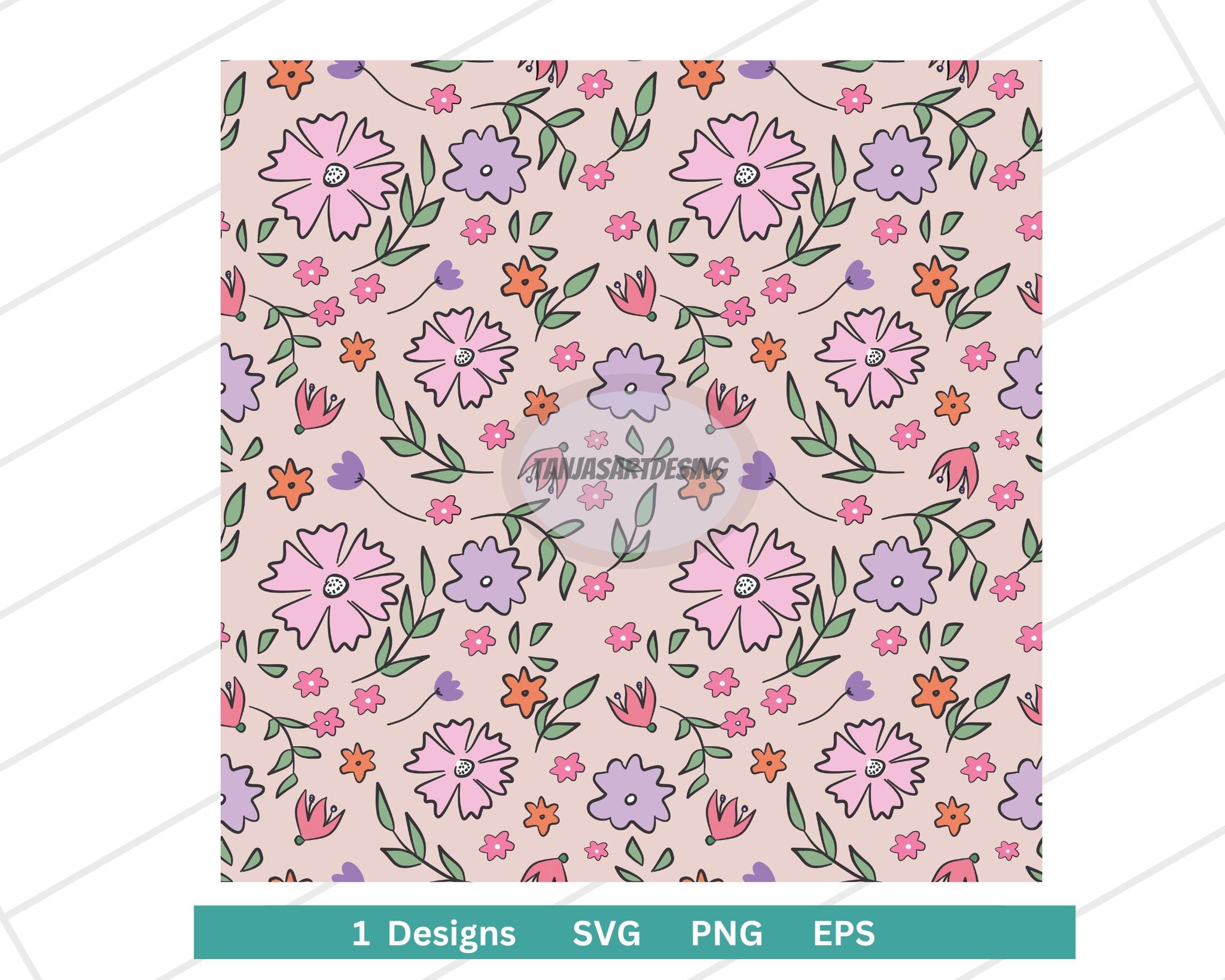 Seamless Repeat Pattern SVG, Flower Background SVG, Flower Pattern SVG ...