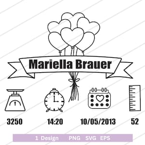 Baby Announcement svg, Baby Birth svg, Birth Date svg, Instant Download