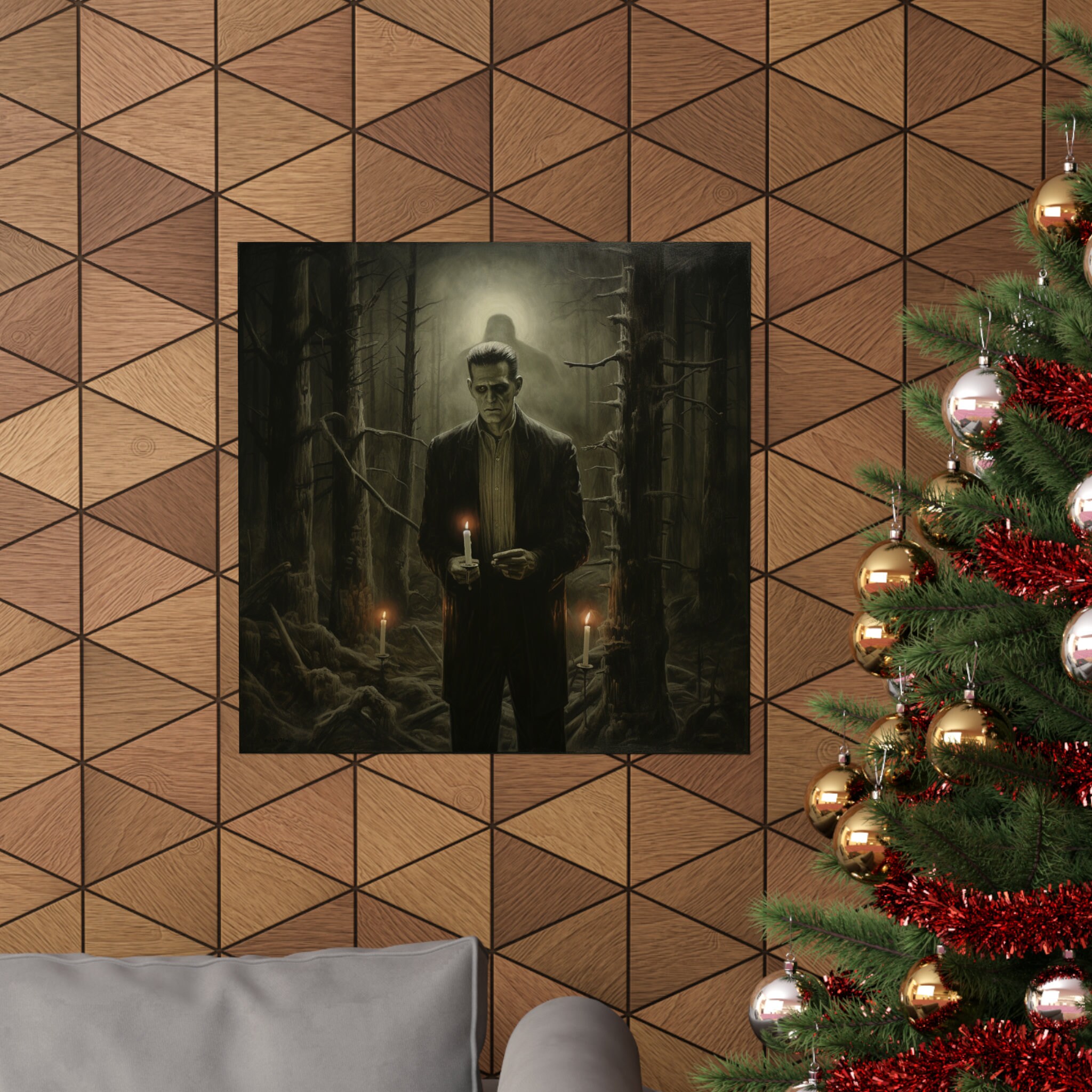 Frankenstein Oil Painting Premium Matte Vertical Poster Etsy