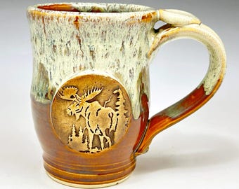 ceramic coffee cup with saucer Handcrafted Ceramic Mug and Saucer Set with Leaf Motif