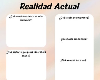 Dissociation / Depersonalization Spanish Mental Health Digital Worksheet