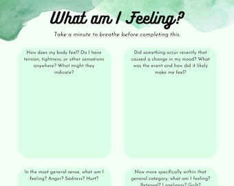 Mindfulness Emotional Therapy Worksheet