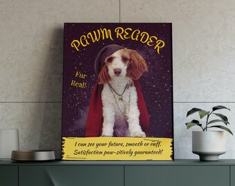 Funny Dog Palm Reader Fortune Teller Poster - Printable