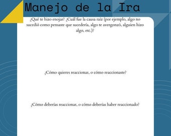 Managing Anger Spanish for Borderline, Antisocial, Bipolar Digital Worksheet