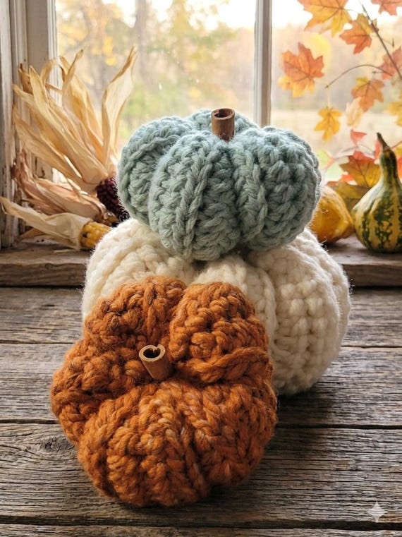 Crochet Rustic Ribbed Pumpkin | Fall Decor | Halloween decor
