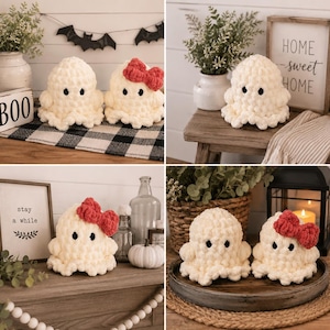 Crochet Ghost Plushy | Halloween Decor image 6