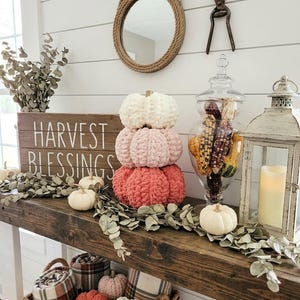 3 piece Set - Crochet  Ribbed Soft Plushy Pumpkins | Fall Decor | Halloween decor