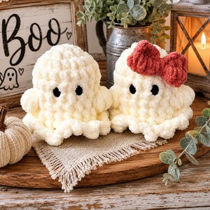 Crochet Ghost Plushy | Halloween Decor image 1