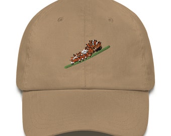 Swallowtail Caterpillar Embroidered Dad Hat