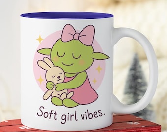 Mona Nanalan Ceramic Coffee Mug, Pastel Kawaii Mug, Gift for Her