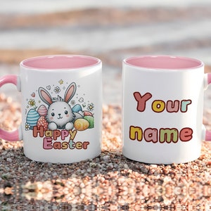Custom Easter Spring Coffee Mug, Easter Decor, Easter Mug, Spring Mug, Housewarming Gift, Easter Gift, Bunny and easter egg, Gift for her
