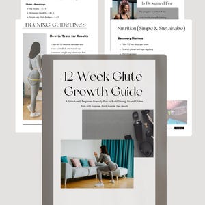 Programma di 12 settimane per lo sviluppo dei glutei, guida di allenamento adatta ai principianti, Booty Builder pdf (download digitale)