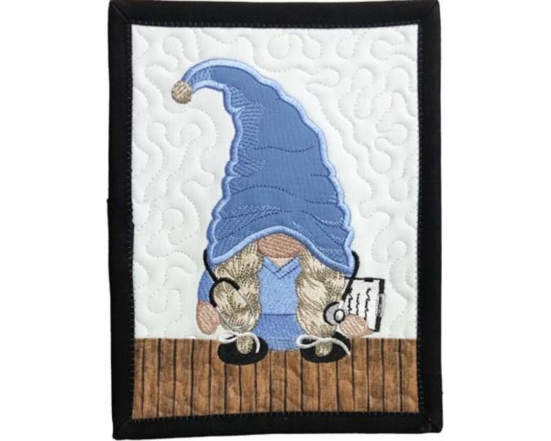 ITH Nurse Gnome Mug Rug - Machine Embroidery Design, in the Hoop Nurses ...