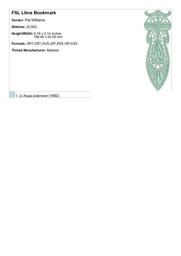 FSL Libra Bookmark - Machine Embroidery Design, Freestanding Lace Libra ...