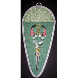 ITH Victorian Scissors Case For 9” Shears - Machine Embroidery Project Design, In The Hoop Scissors Case Embroidery - Includes Instructions