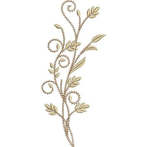 Embellished Wheat - Machine Embroidery Design, Wheat Stalk Embroidery Design, Goldwork Wheat Leaf Embroidery Pattern, Fall Harvest Design