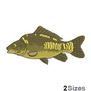 Mirror Carp - Machine Embroidery Design - 2 Sizes, Carp Embroidery Pattern, Fish Embroidery Design
