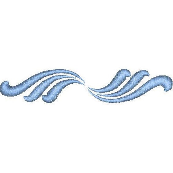 The Wave - Machine Embroidery Design, Ocean Wave Embroidery Pattern, Blue Waves Embroidery Design