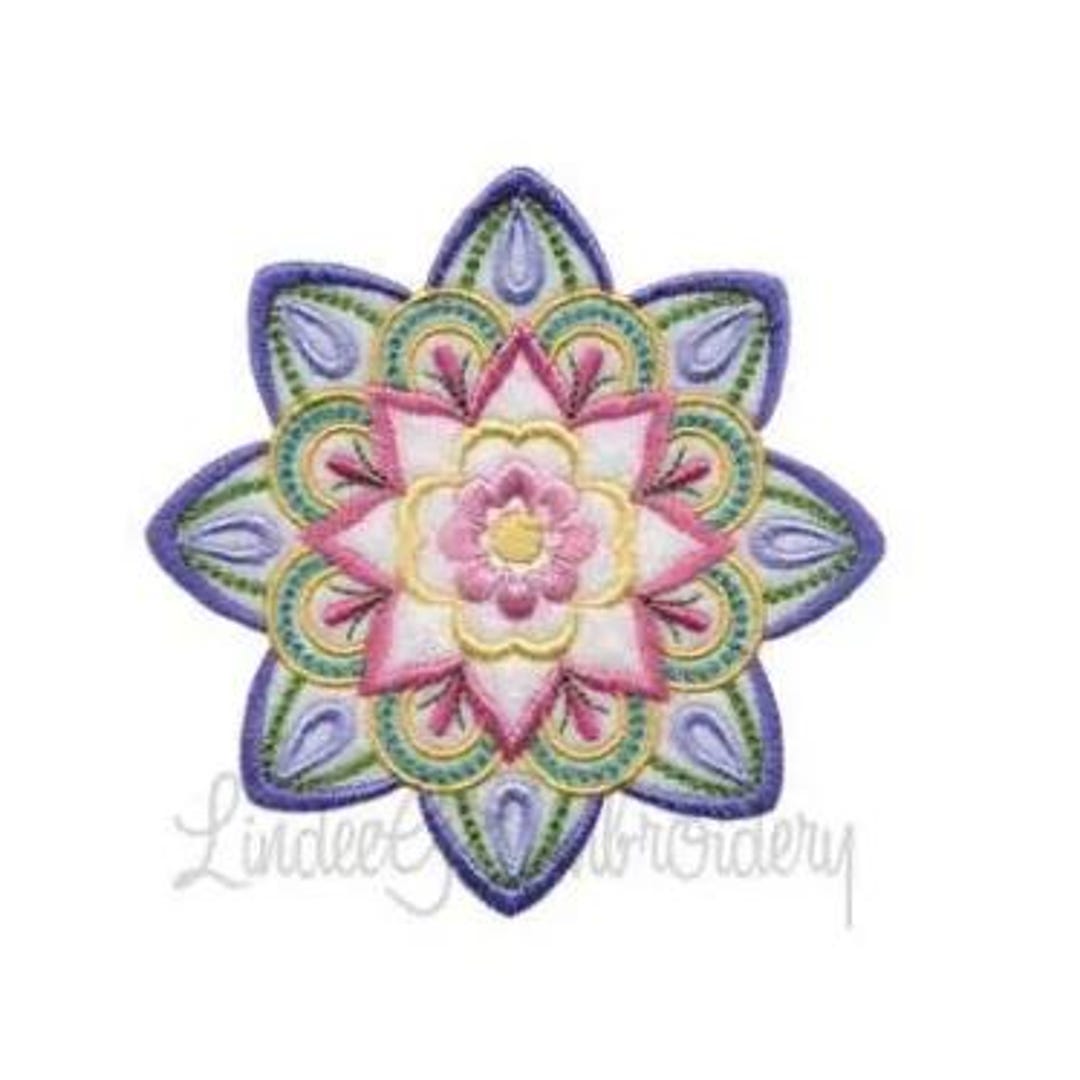 Floral Mandala Machine Embroidery Design - Flower Petals Mandala