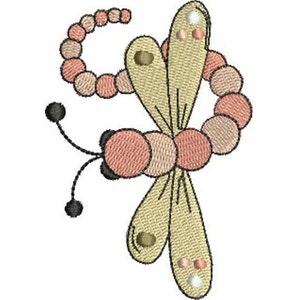 Swirling Dragonfly - Machine Embroidery Design, Colorful Dragonfly Embroidery Pattern