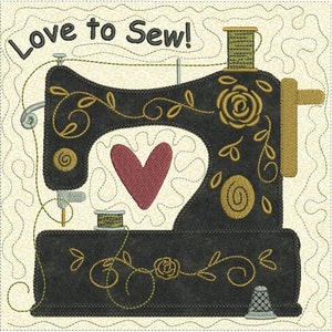 Love to Sew Quilt Block - Machine Embroidery Design, Sewing Machine ...