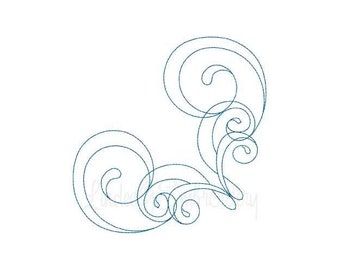 Corner Swirls - Machine Embroidery Design, Flourish Embroidery Pattern, Swirl Decoration Embroidery Design, Swirl Line Art Embroidery Design