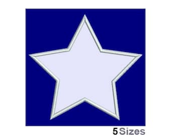 Patriotic Star Applique - Machine Embroidery Design - 5 Sizes, Star Applique Embroidery Pattern, American Star Embroidery Design